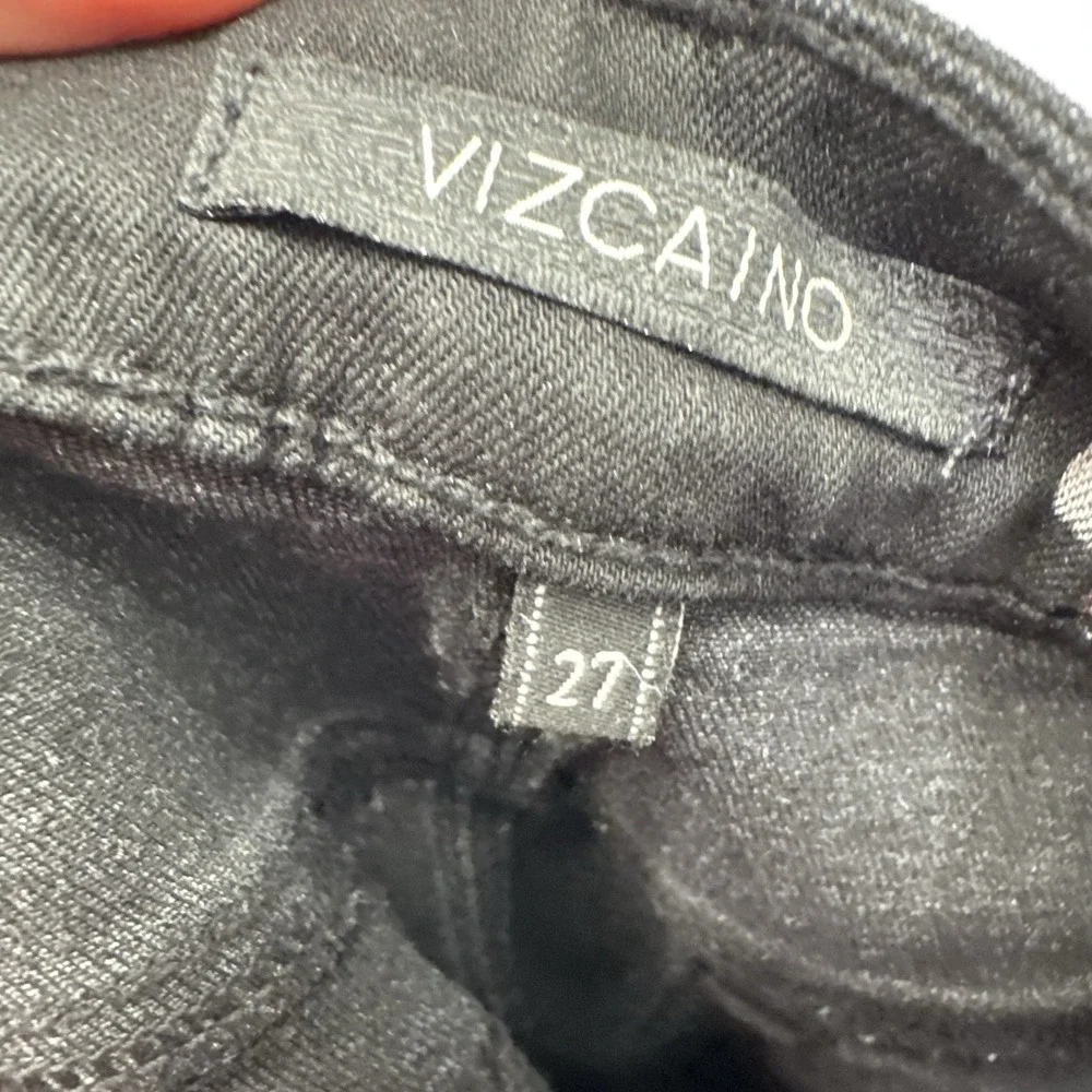Vizcaino Women Silver/Gray‎ Shimmery Skinny Pants Size 27